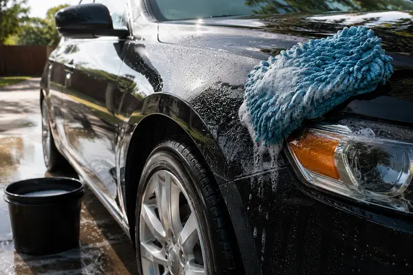 Maintenance wash for a car between exterior detailing services.